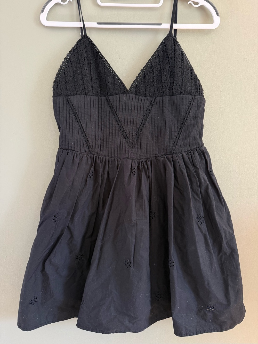 Zara Black Eyelet Lace Mini Dress Corset Bodice Size Small NWT